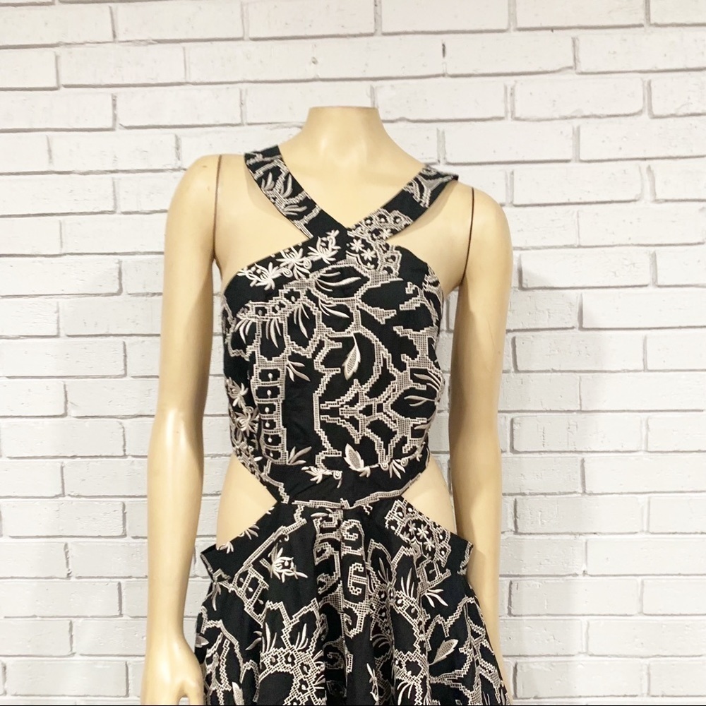 Asos Edition Embroidered Halter Midi Black Cutout Dress - Picture 4 of 14